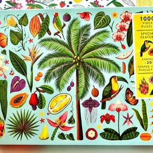 Tropics Plants Fruit Birds 1000 Piece Puzzle Tropical Shaped Pieces